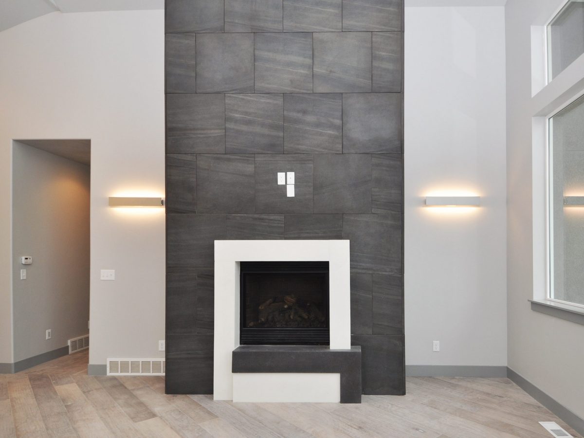 Lake Front Modern Fireplace