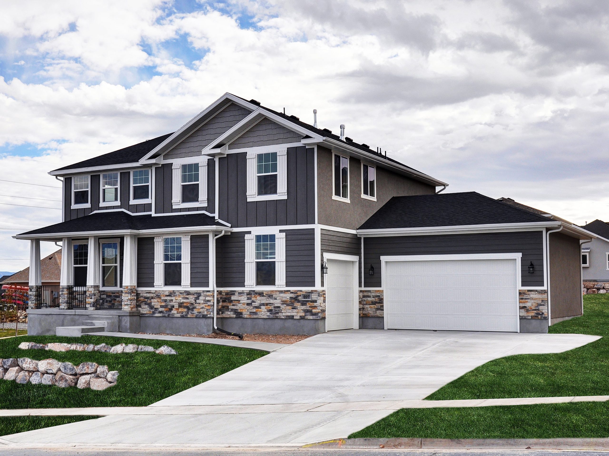 Custom Saratoga Springs 2-Story Front Elevation