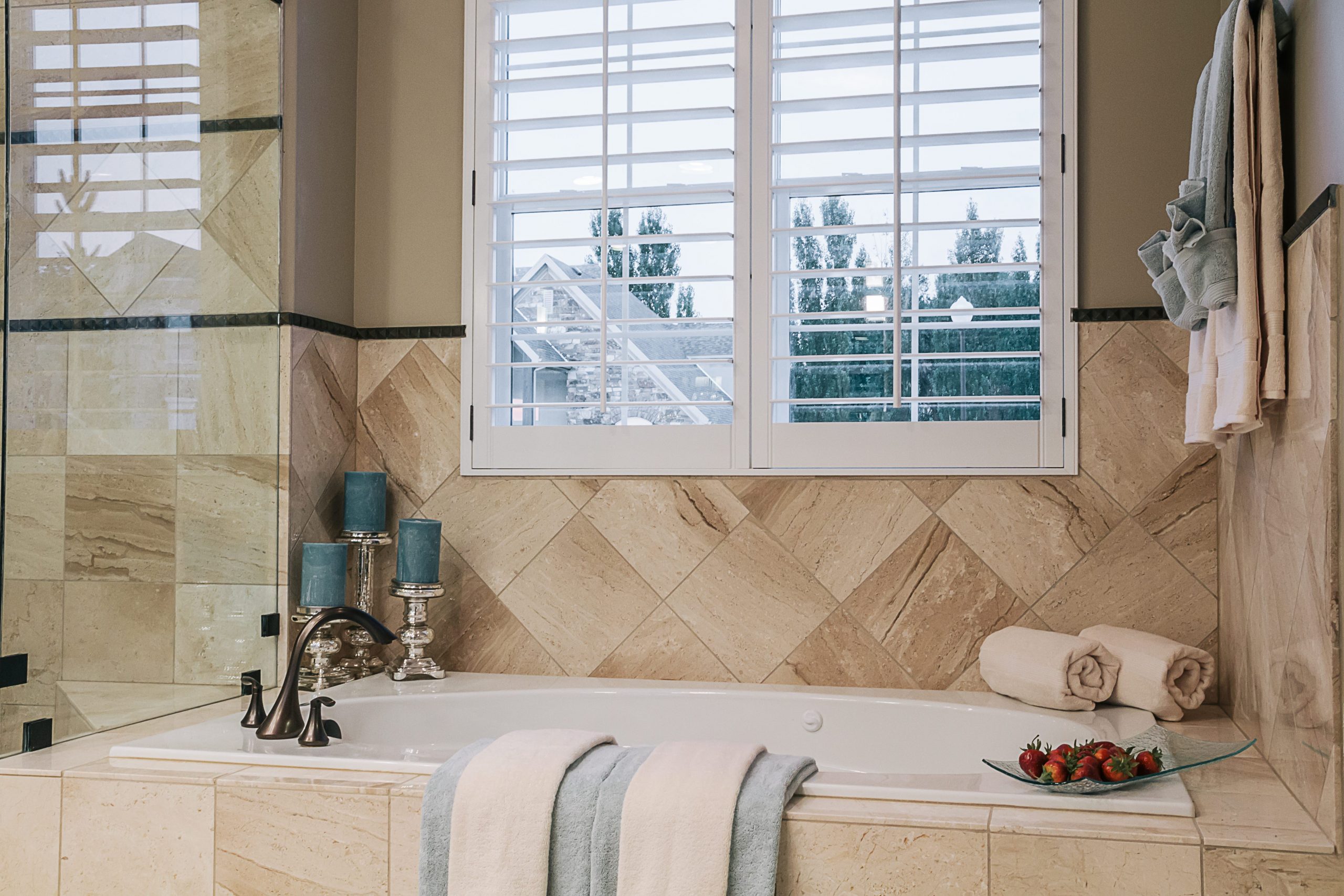 Master Shower & Bathroom in Custom Rambler with Bonus Room by Lightyear Construction in Sandy City, Utah by Lightyear Homes