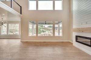 family room with big windows